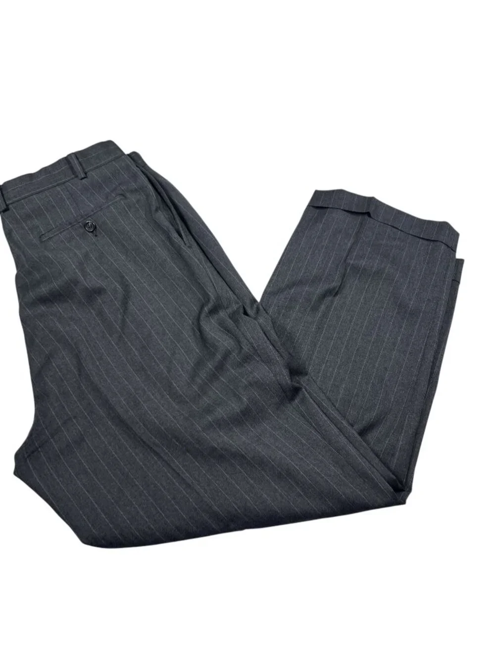 Vintage Y2K Lauren Ralph Lauren Mens Gray Plaid Wool Pants Size 36x30 Pleated